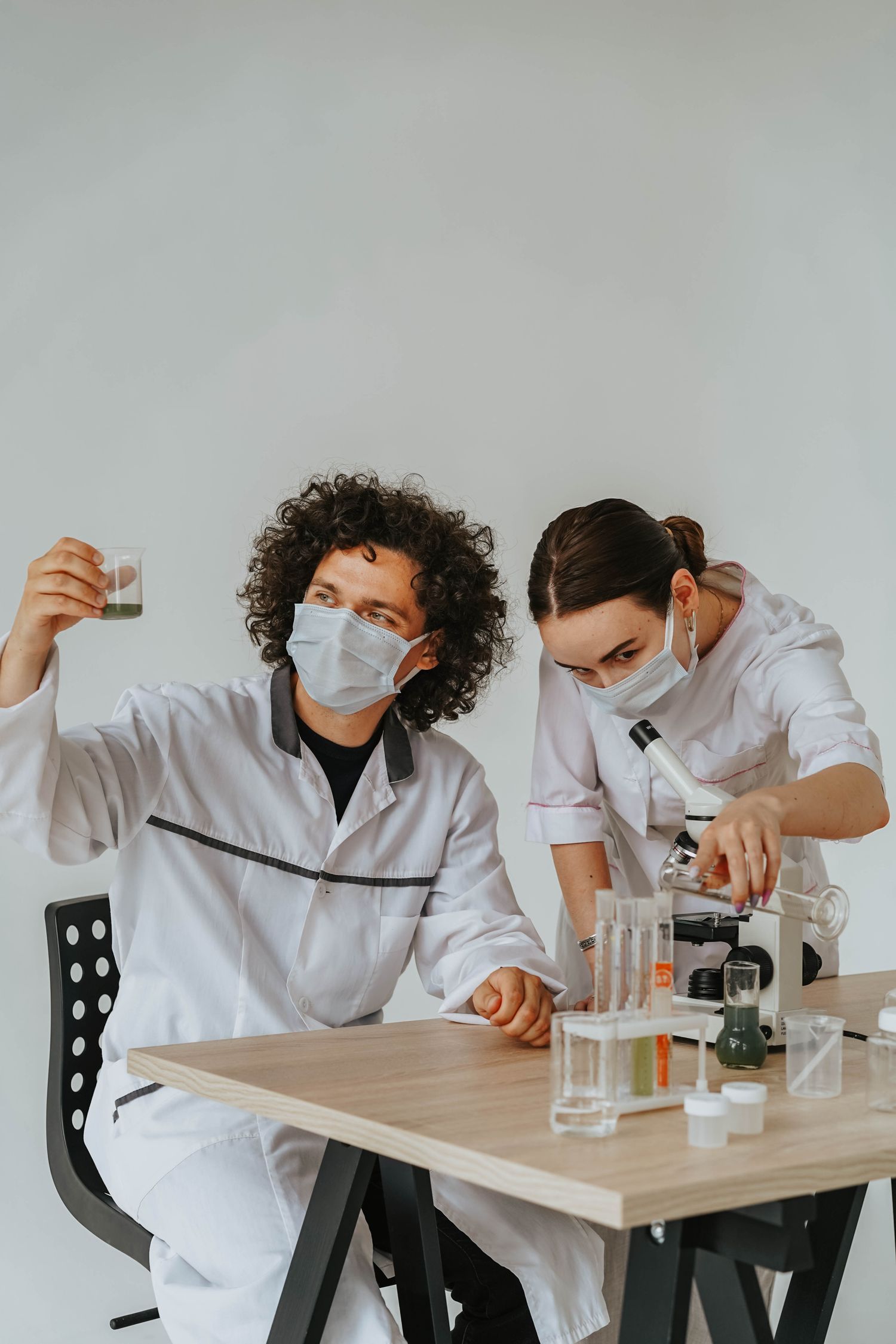 Scientists reviewing samples in a laboratory