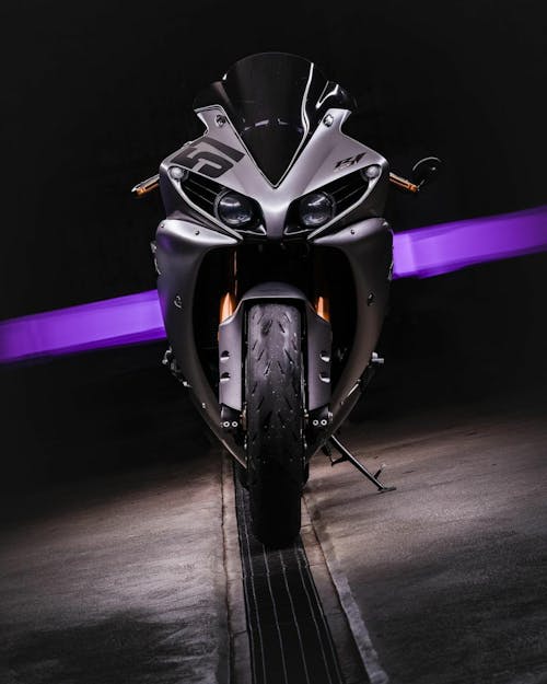 Black and Purple Sports Bike
