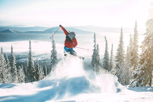 Free Person Skiing Stock Photo