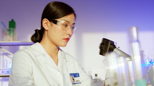 Woman Wearing Protective Goggles 
