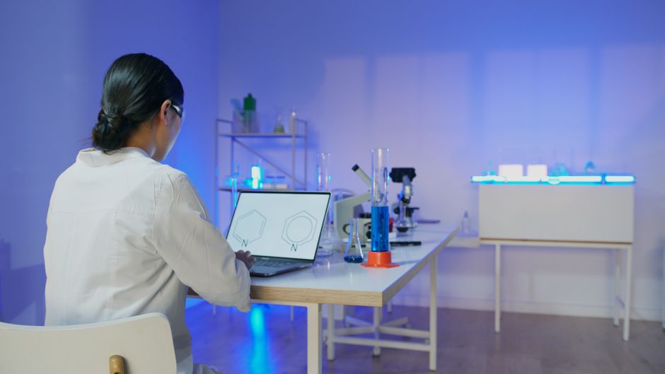 Scientist working in a modern laboratory