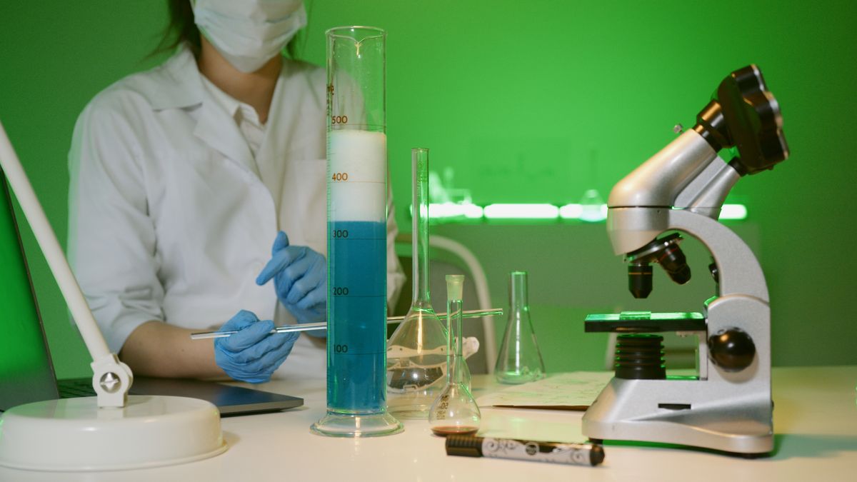 Scientist analysing a research sample