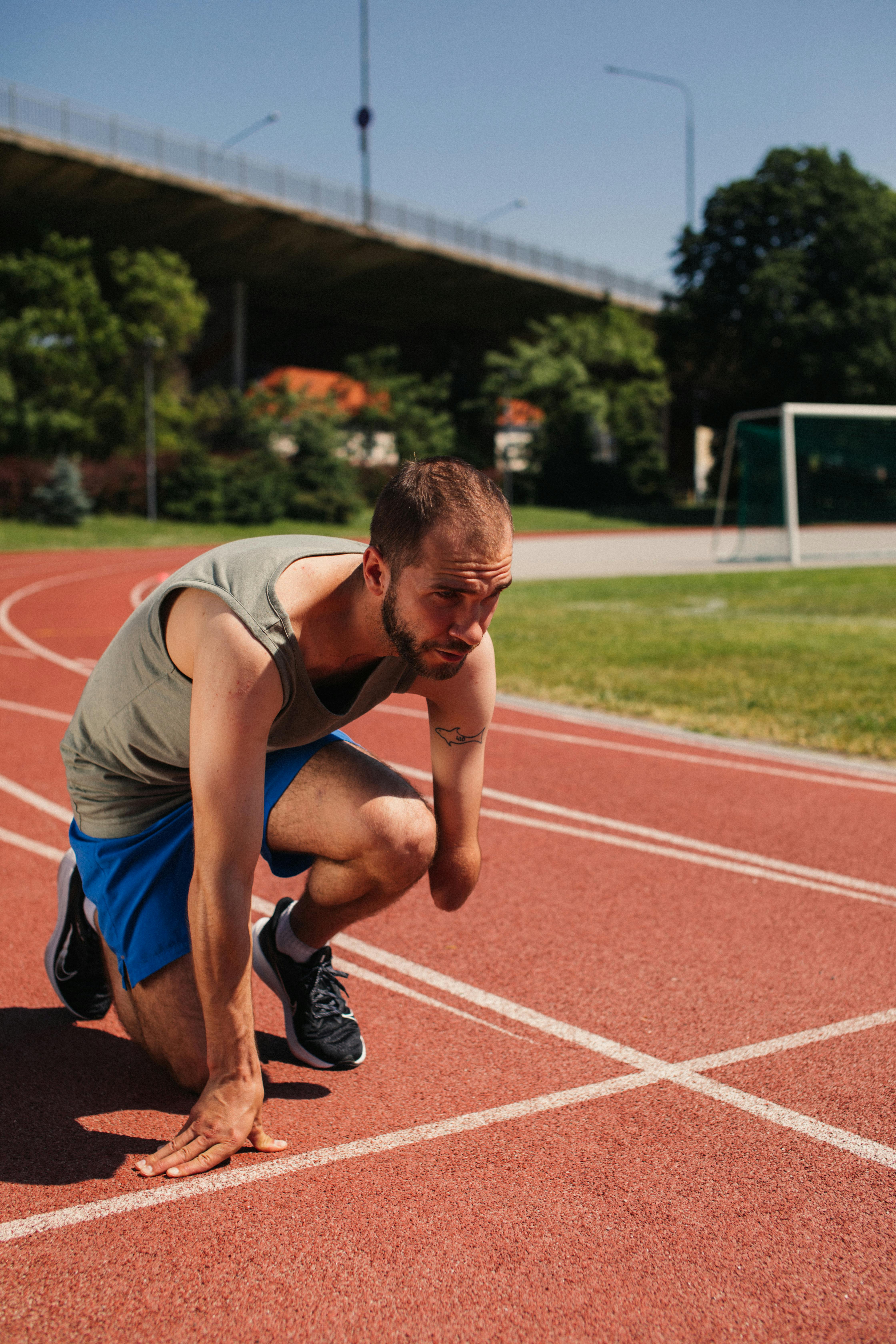 people running track