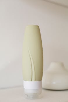 Elegant skincare tube in a minimalist setting, perfect for product packaging concept.