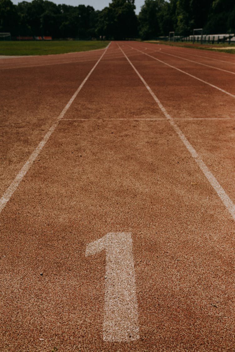 Close-up Of Running Sports Track 