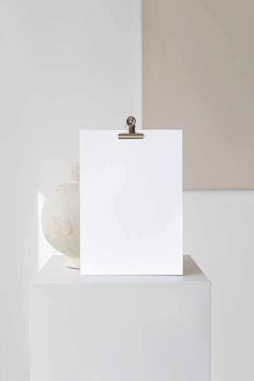 Free Blank Paper on a Table Stock Photo