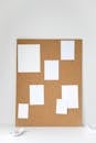 A Corkboard with Blank Notes