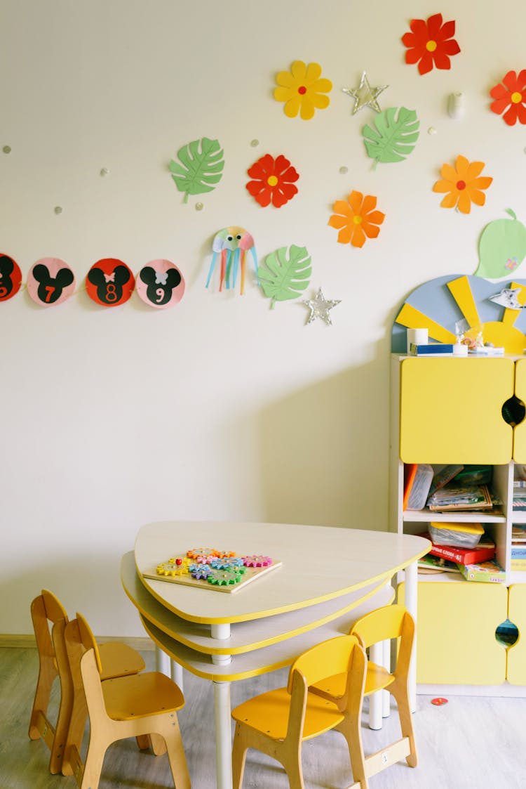 Room Decorated With Children Drawings