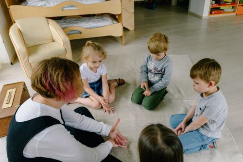 Children in a learning circle