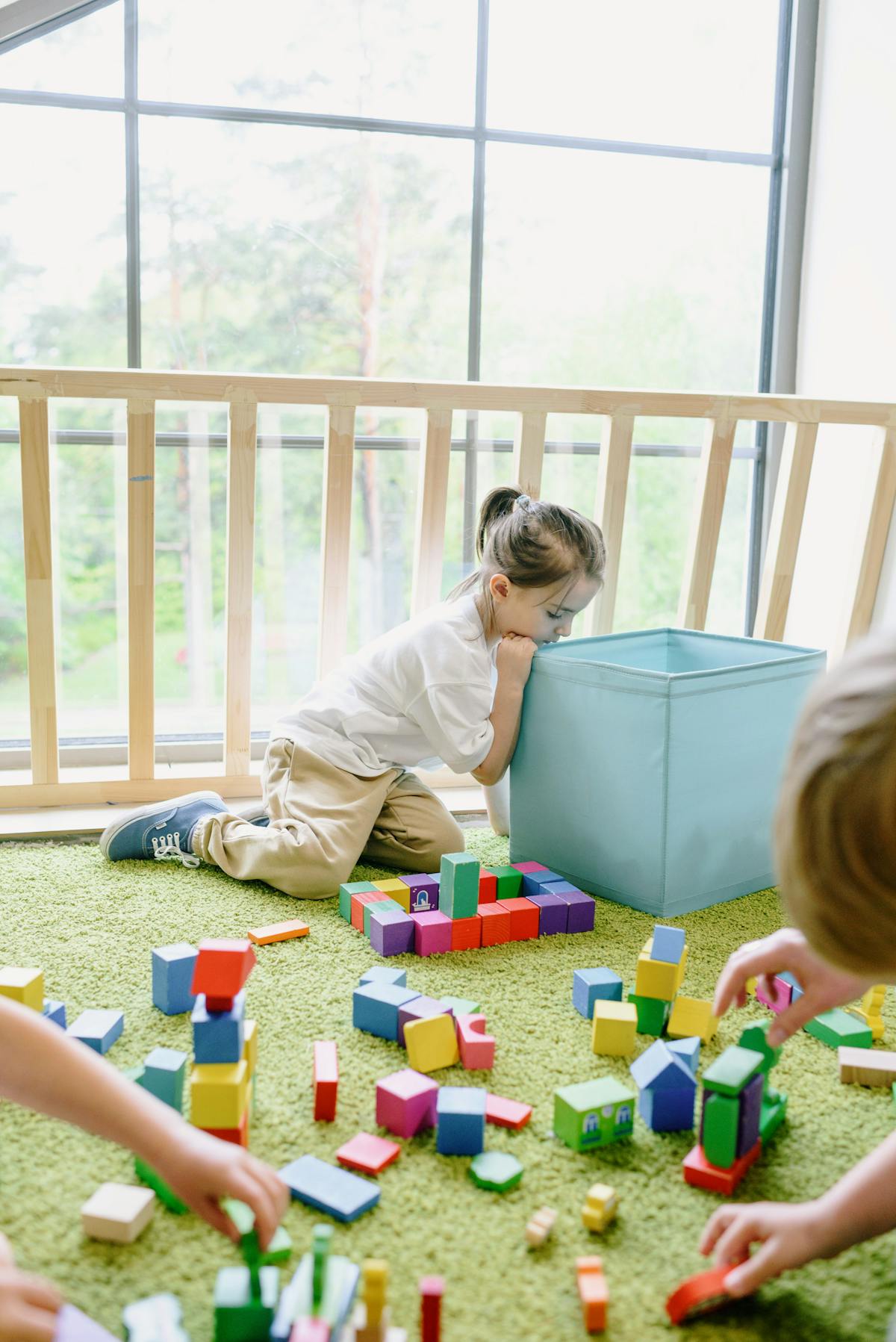 Professional childcare provider with children