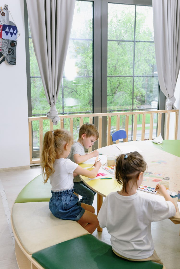 Kids Painting Using Watercolor