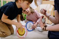 Children playing with educational toys