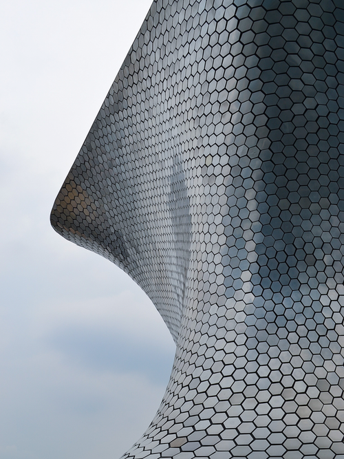 Free Captivating geometric design of the Soumaya Museum's modern architecture in Mexico City. Stock Photo