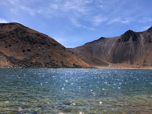 Foto d'estoc gratuïta de fons de pantalla blau, llacuna blava, muntanya