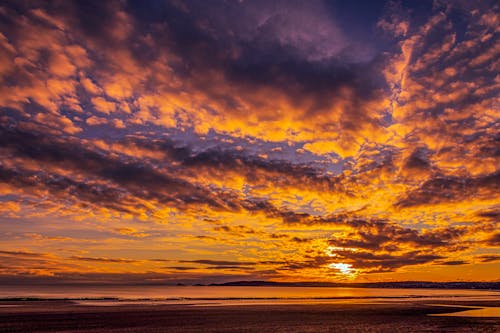 Scenic Sunset Sky over Sea