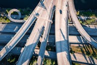 High Angle Shot of a Moving Car