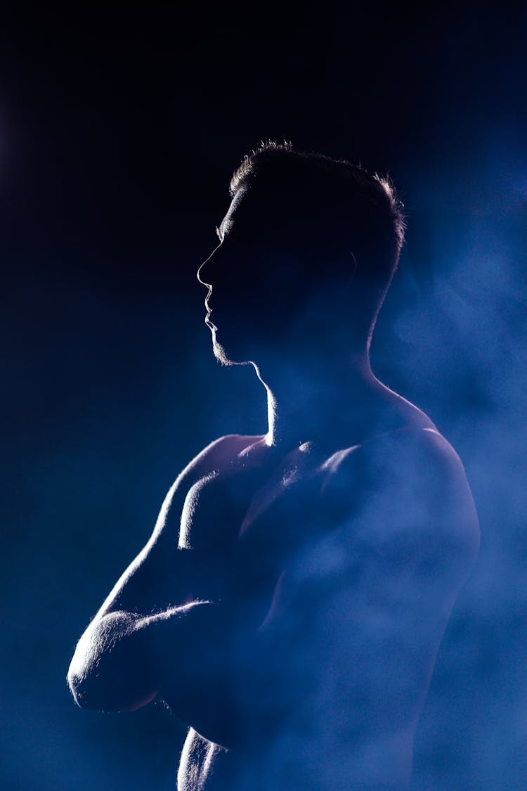 Silhouette Of Muscular Man