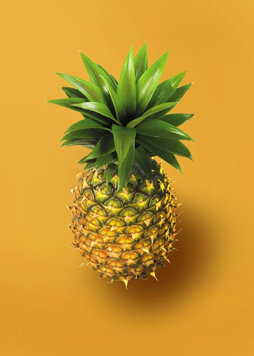 Pineapple on Yellow Background