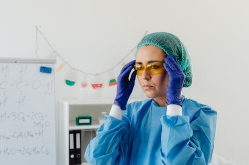 Medical Practitioner Wearing Her Safety Goggles
