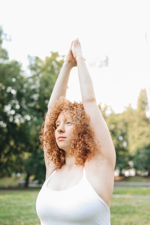 A Woman Stretching Her Arms