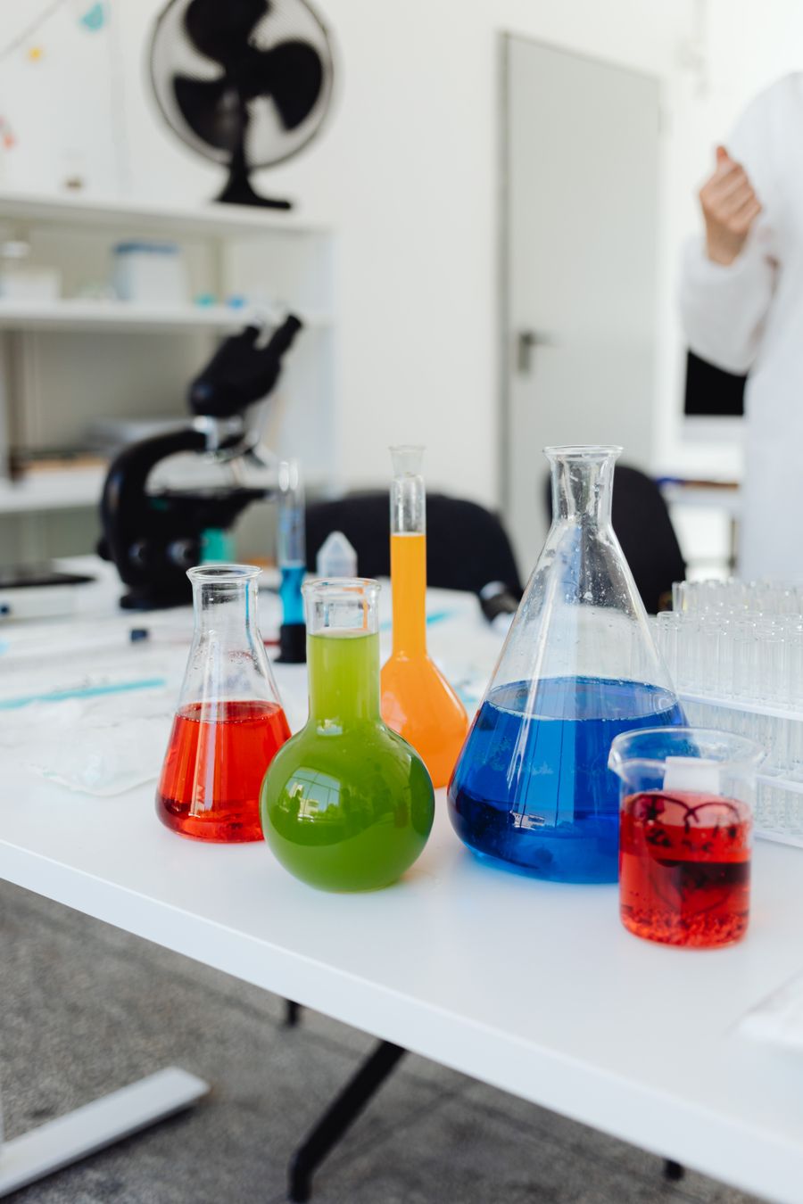 Laboratory equipment arranged on a table