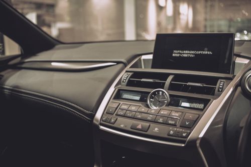 Free Close-up of a Lexus car interior showcasing the sleek dashboard and modern features. Stock Photo