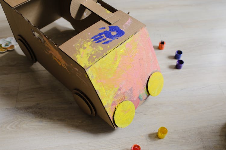 Colorful Kindergarten Cardboard Car