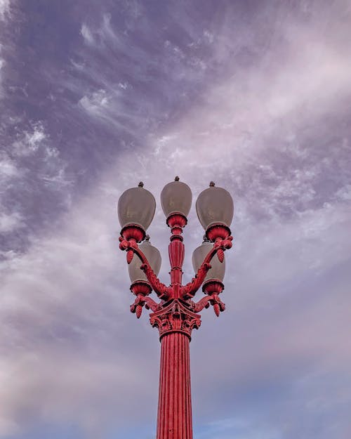 Street Lamp against Cloudy Sky