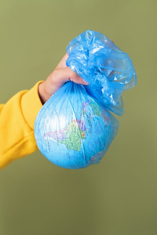 Person Holding a Globe in the Plastic