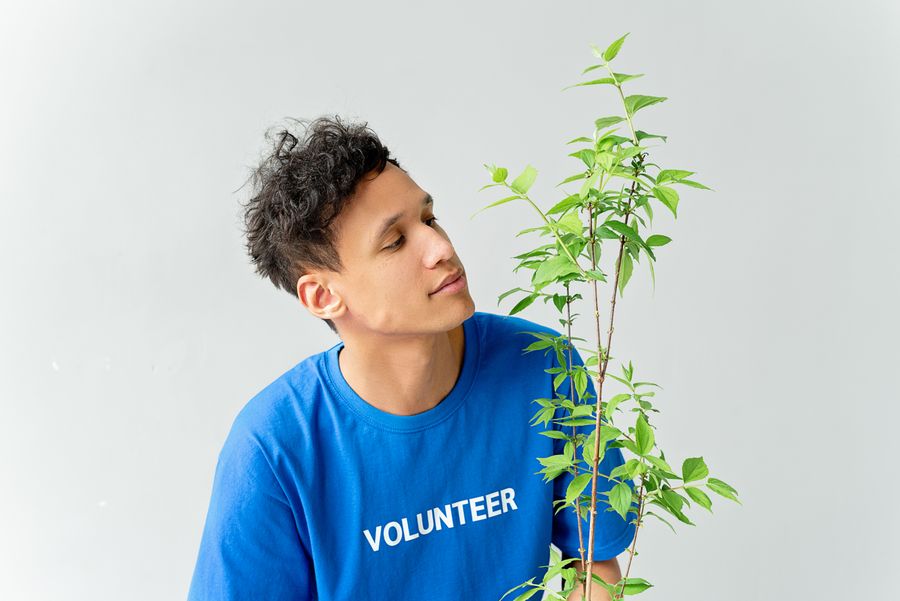 Voluntarios plantando árboles en una jornada ambiental