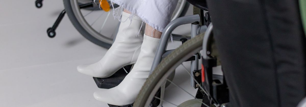A person using a wheelchair