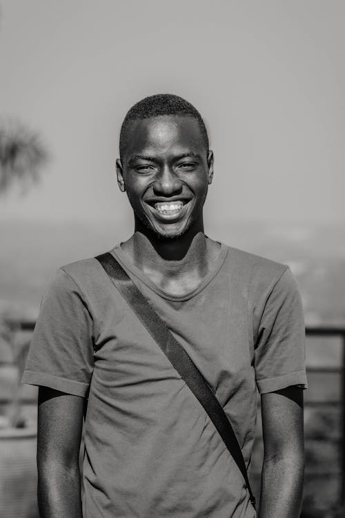 Man in Crew Neck T-shirt With A Smile