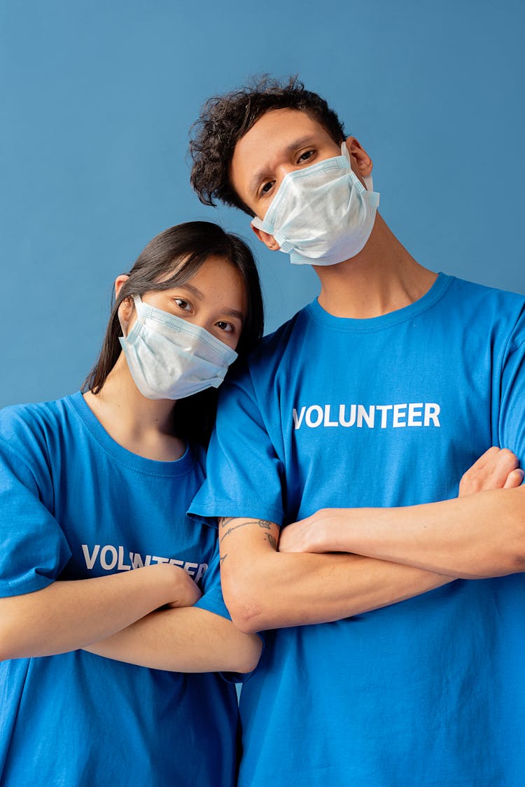 Volunteers Wearing Face Masks