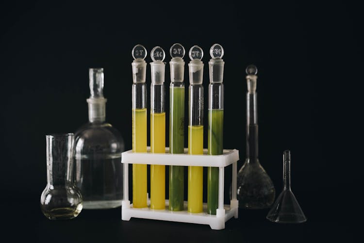 Test Tubes With Liquids