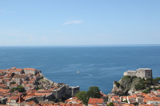 Aerial View of the Adriatic Sea as Seen from Dubrovnik