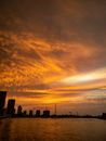 Silhouette of City Buildings during Sunset