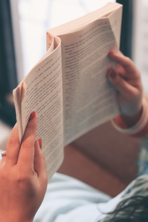 Free A Person Reading a Book Stock Photo