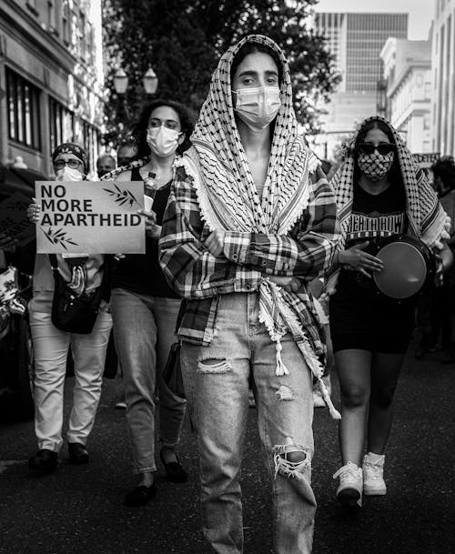 Grayscale Photo of Women on Protest