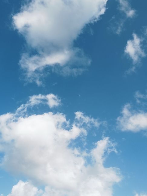 Partly cloudy sky with a chance of showers, reflecting current weather forecast