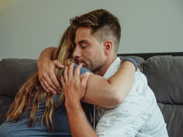 Woman And Man Hugging