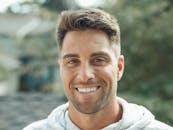 Smiling Face of Man With Brunette Hair