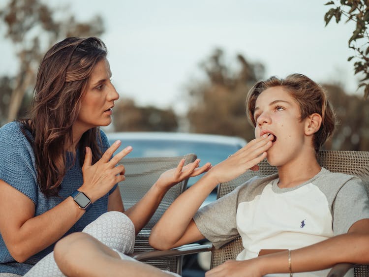 A Mother Scolding Her Son