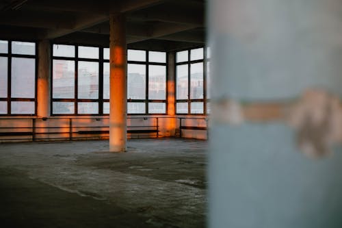 White Concrete Pillar Inside the Room