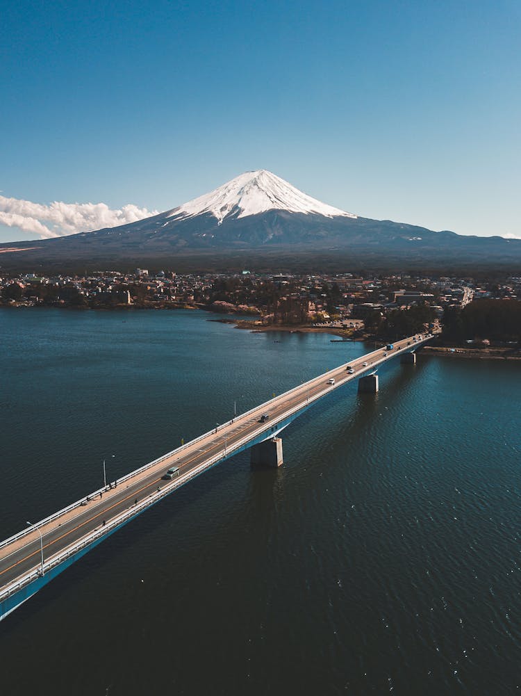 Concrete Bridge With Mountain View