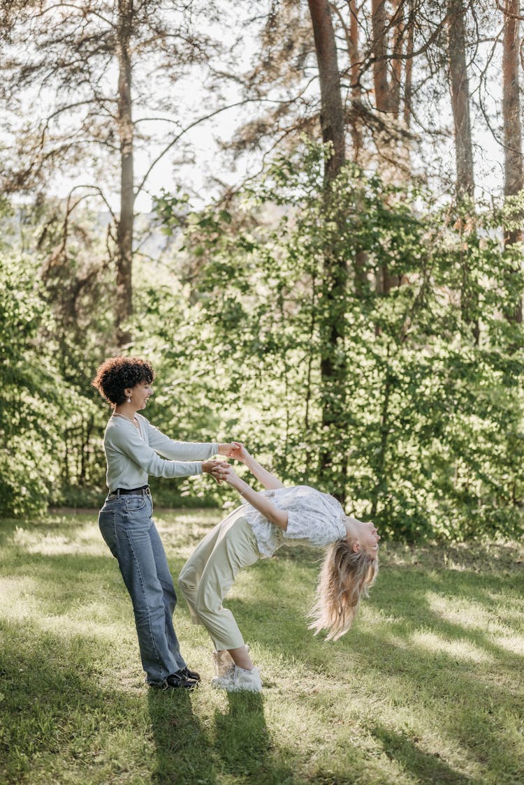 Women Having Fun In The Park