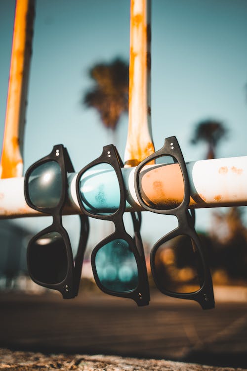 Close-Up Shot of Black Framed Sunglasses