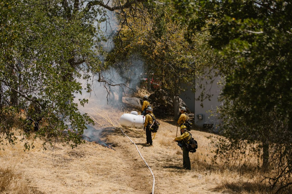 Firefighters on Brown Grass Field · Free Stock Photo