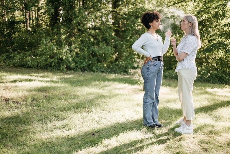 Women Smoking In The Park