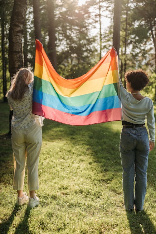 Immagine gratuita di amore, bandiera arcobaleno, coppia