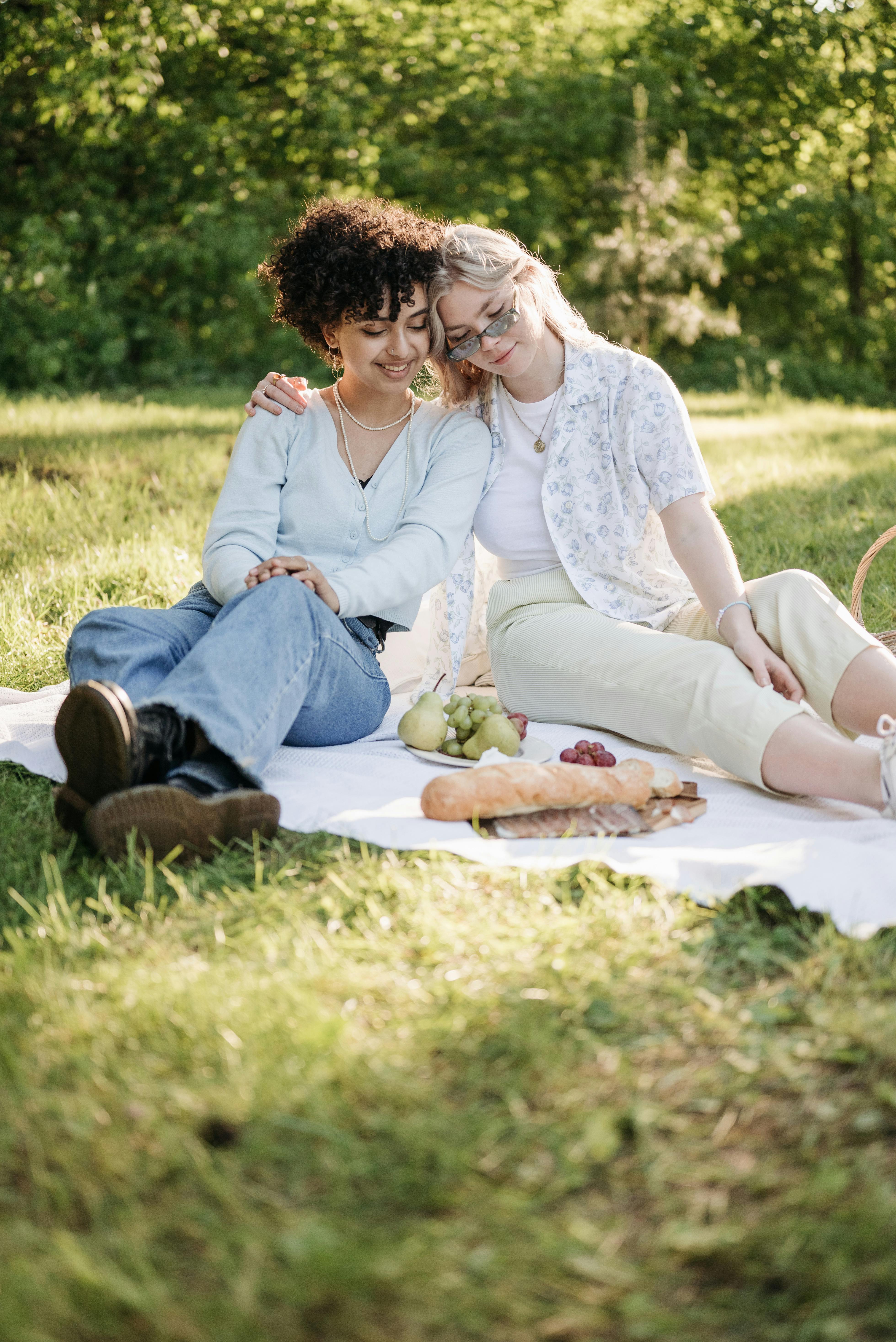 a couple having a picnic